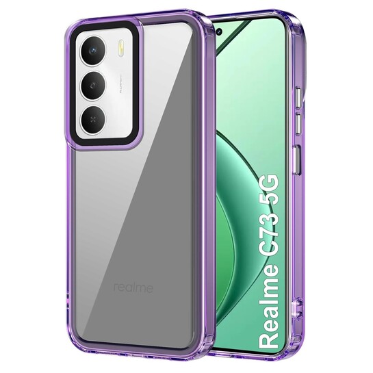 Amazon Basics Back Case Cover for Realme C73 5G | Compatible for Realme C73 5G Back Cover | Case Cover with Camera Protection | (TPU + PC | Translucent Purple)