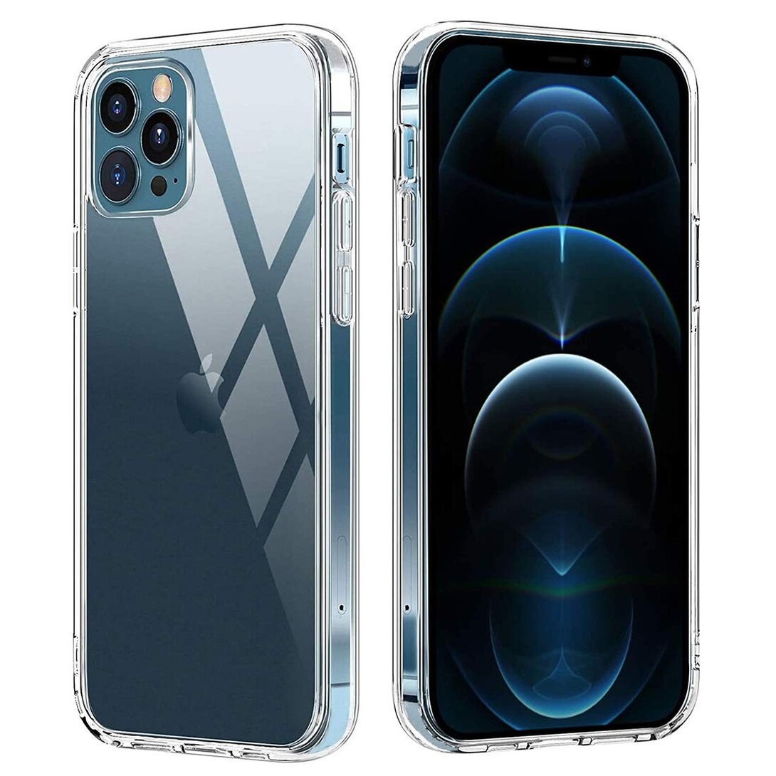 Amazon Brand - Solimo Mobile Cover for Apple iPhone 12 Pro Max (Soft & Shockproof Back Case with inbuilt Cushioned Edges), Transparent