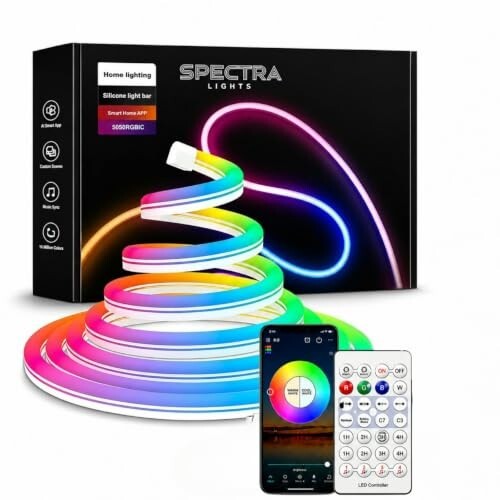 Spectra Lights Neon LED Rope Light for Office, Bedroom, Gaming Room, Home Decor - 5 Meter.