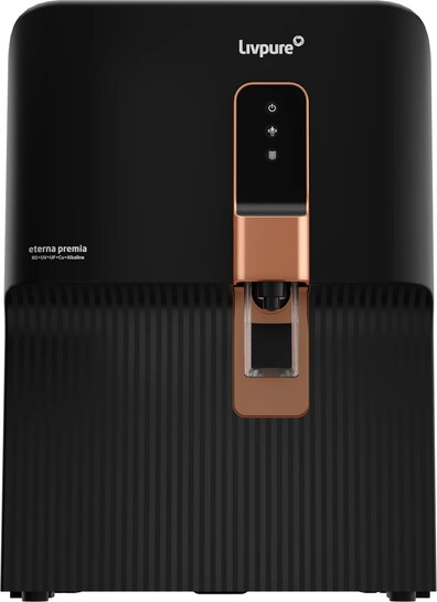 LIVPURE LIV-ETERNA-PREMIA 7 L RO + UV + UF + Copper + Alkaline + Minerals Water Purifier | NO SERVICE COST FOR 2 YEARS |10 STAGE ADVANCED PURIFICATION | SUITABLE FOR ALL - BOREWELL, TANKER, MUNICIPALITY WATER (Black)