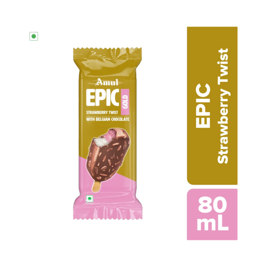 Amul Strawberry EPIC Twist Gold Ice Cream (80 ml),hyperlocal