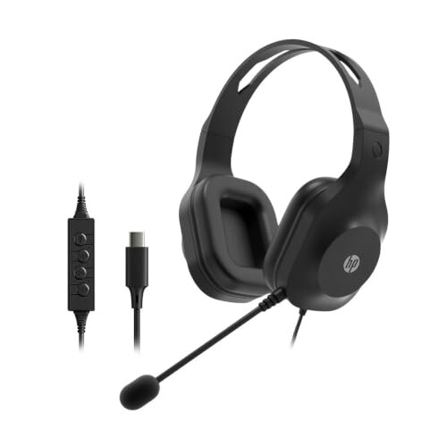 HP 320C USB Wired Headset, Black, 212 gm (CH8D5AA)