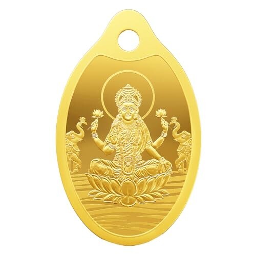 MMTC PAMP 24K 999.9 Purest Goddess Lakshmi Gold Pendant, 2 Gram gold bar & coin, LBMA Certified