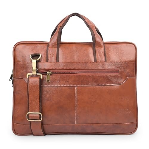 ADISA Laptop Bag for Men - Faux Leather Office Messenger Briefcase with Laptop Compartment for Work, Business, Corporate & Professional Use (LB6050)