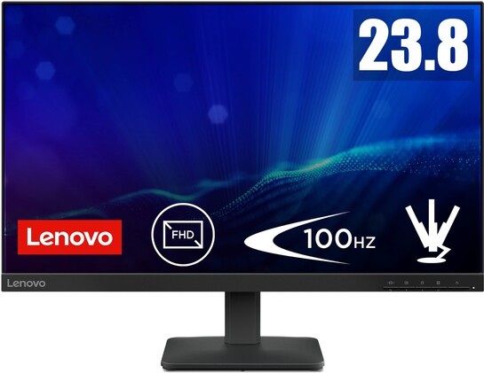 Lenovo L Series 60.96 cm (24 inch) Full HD LED Backlit IPS Panel with 99%sRGB, 1x HDMI 1.4, 1x VGA, Tilt, Ultraslim Monitor (L24-4e) 
