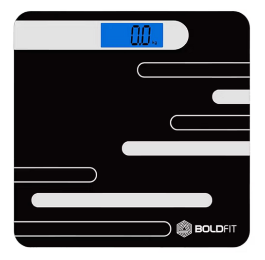 Boldfit Digital Body Weight Machine with Large LCD Display, Extra Thick Scale – Elite Black