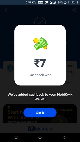 MobiKwik : Get Cashback upto 100 on Paying Credit Card Bill