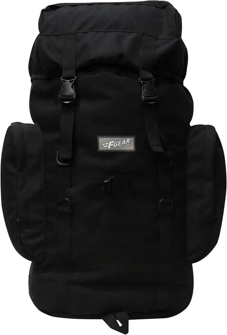 F Gear Platoon Black 46L Rucksack with D-Ring, MOLLE Loops & Hip Belt | 1 Compartment & 3 Pockets