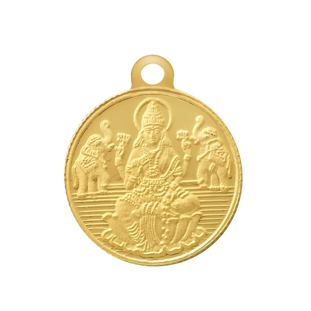 Bangalore Refinery 2 Gram Round Lakshmi 24k (999) Gold Pendant at 29311