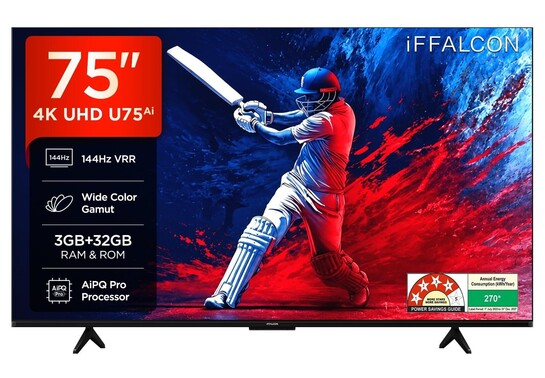 iFFALCON 189 cm (75 Inches) 4K UHD Smart LED Google TV