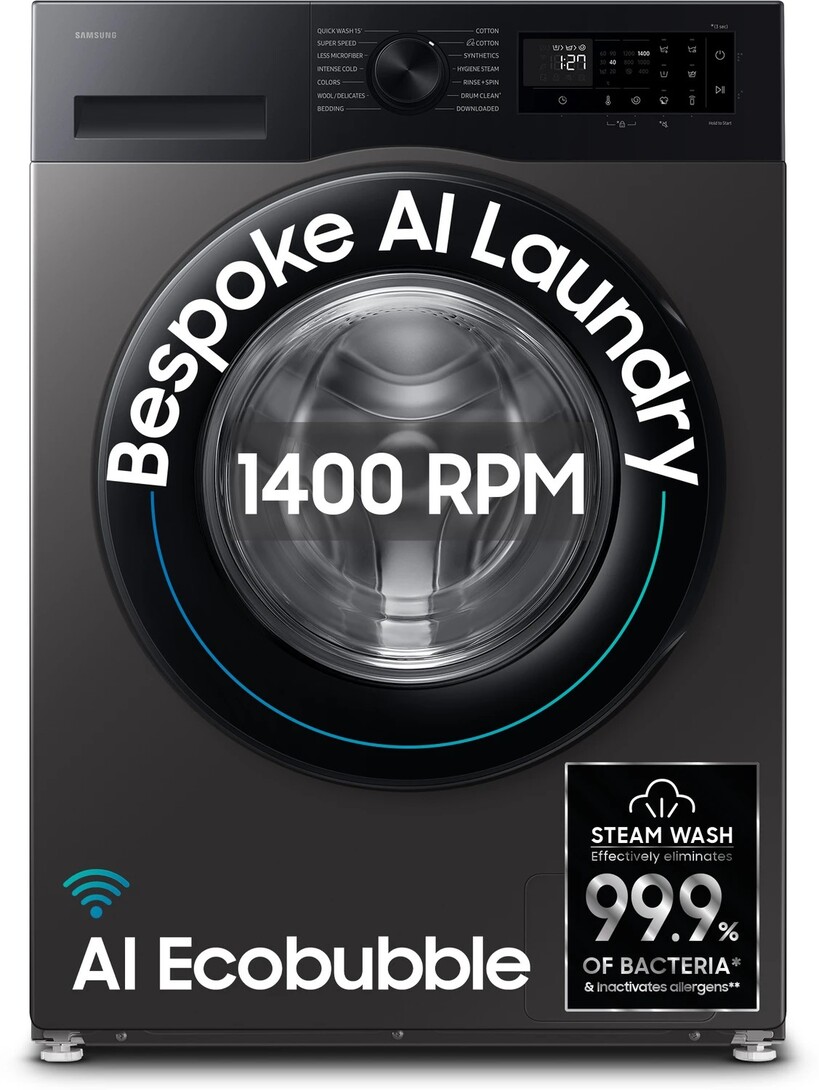 Samsung 9 kg 5 Star, AI Ecobubble, Super Speed, Wi-Fi, Hygiene St...more