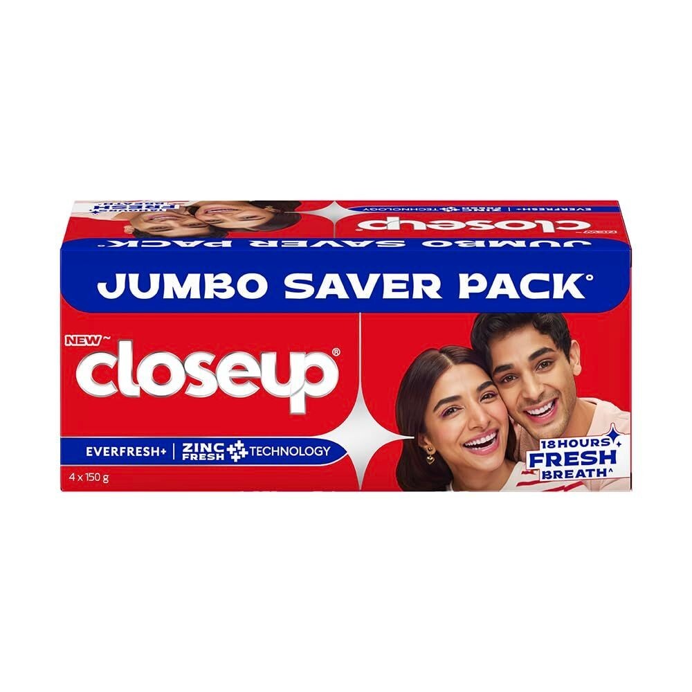 Close Up  Toothpaste | Long lasting 18 Hours Of Fresh Breath & White Teeth - 600g (Pack of 4)