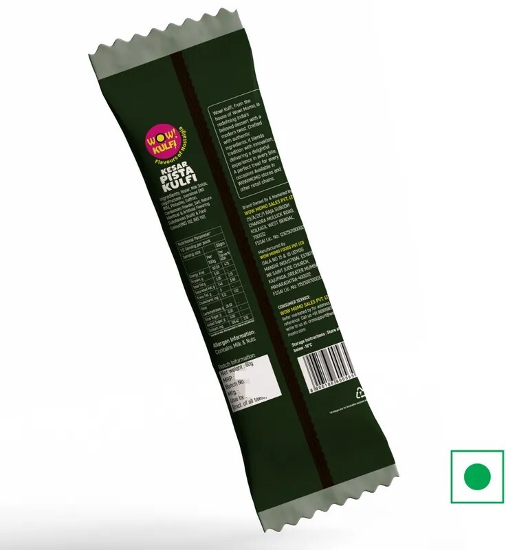Wow! Kulfi Kesar Pista Kulfi Sugar Free (60 g),hyperlocal