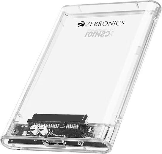 Zebronics 2.5" SSD/HDD Enclosure, Max. 4TB Storage, Upto 5Gbps Transfer Speed, Tool-Free Slide Design