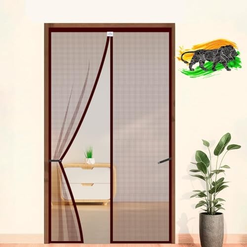 LifeKrafts Polyester Magnetic Mosquito Net for All Door Types & Sizes