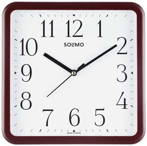 Square Clock Frame Amazon Brand - Solimo Square Wall Clock | Plastic | 8.5 Inch | Black ...