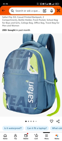 Safari 32 lt bag @572+extra 28 cb for icicicc holder