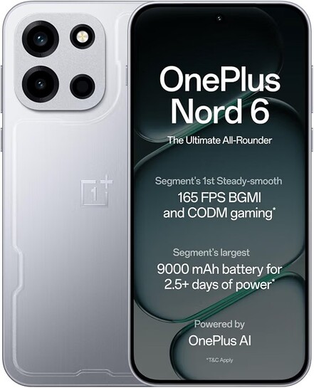 OnePlus Nord 6 | 12GB+256GB | Quick Silver | Snapdragon 8s Gen 4 | Segment's First Stable 165FPS Gaming