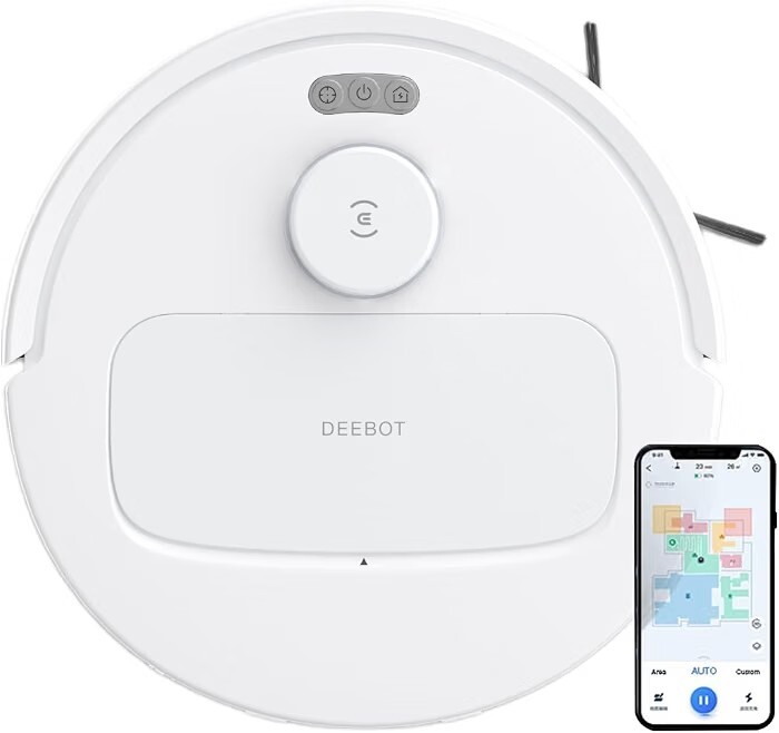 ECOVACS DEEBOT N30 White 2 in 1 Robot Vacuum Cleaner & Mop, New Launch, 10000 Pa Suction, 5200mAh Battery