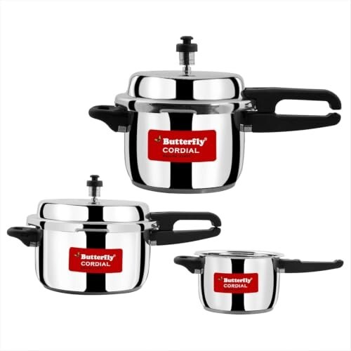 Butterfly Cordial 2L, 3L & 5L SS Pressure Cooker Combo | Stainless ...