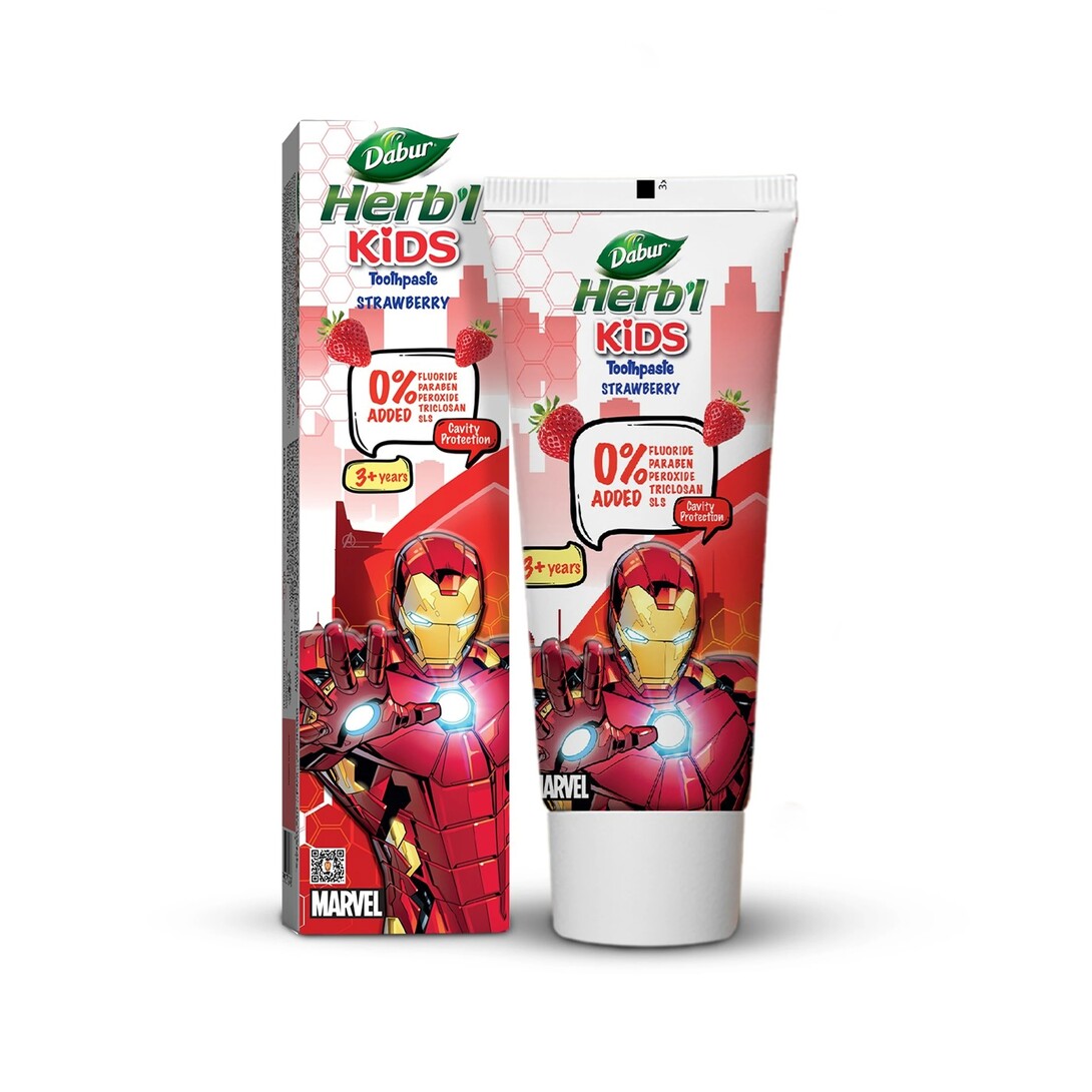 Zepto - Dabur Herb'l Kids Toothpaste, Ironman (for 3+ years) (Strawberry flavour)