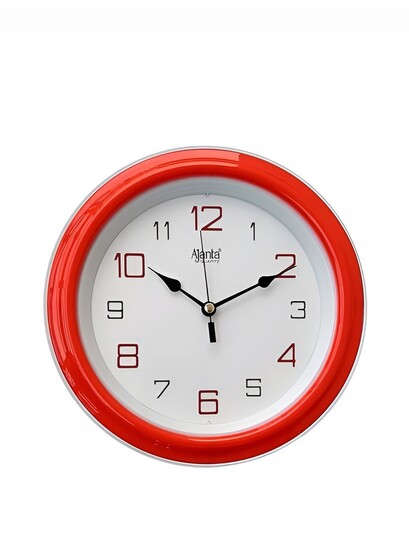 Buy Ajanta Red Plastic Large Display Round Battery Analogue Wall Clock 21.6cm - Clocks for Unisex 26437600 | Myntra