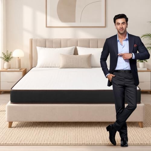 Nilkamal SLEEP Lite Dual Comfort 5 Inch Mattress | 10 Year Warranty | Reversible Design | Soft & Firm Sides | Superior HR Foam | Breathable Knitted Fabric | Bed Mattress | Queen Size (75 x 60 x 5)