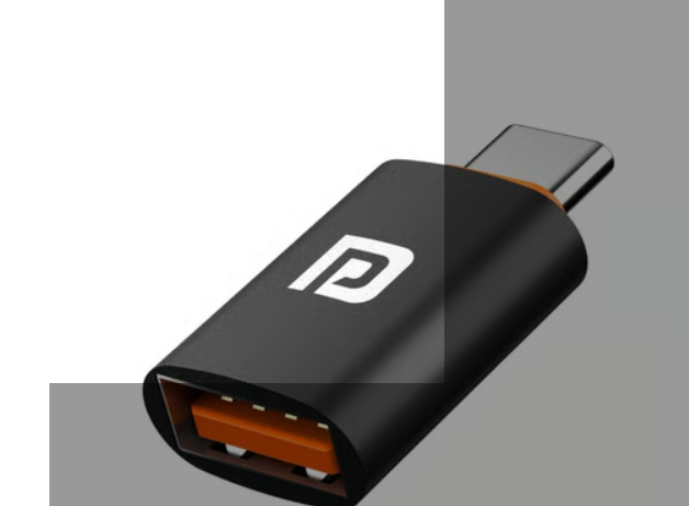 Portronics Type C Male to USB 3.0 Female OTG Converter (Black, Orange)