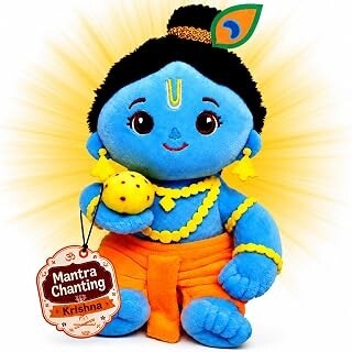 Plush Baby Krishna Soft Toy with 5 Mantra Chanting | Interactive Musical Devotional Plush Toy for Kids & Toddlers