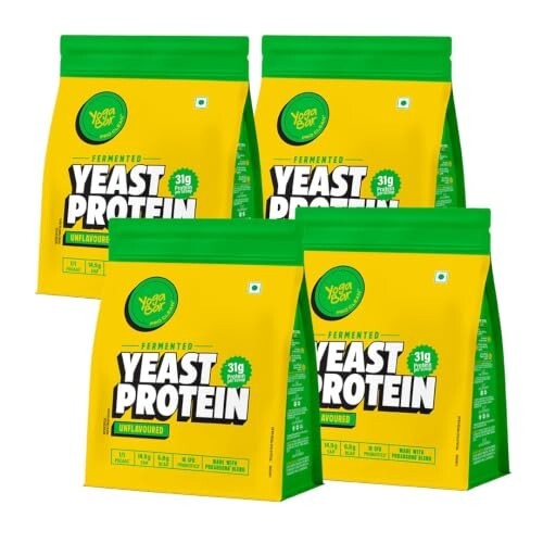 Yogabar Fermented Yeast Protein Powder - Unflavoured  |Pack of 4 (2kg) 