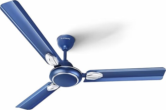 LONGWAY Kiger P1 1200 mm/48 inch Ultra High Speed 3 Blade Anti-Dust Decorative Star Rated Ceiling Fan 2 Years Warranty (Silver Blue, Pack of 1)