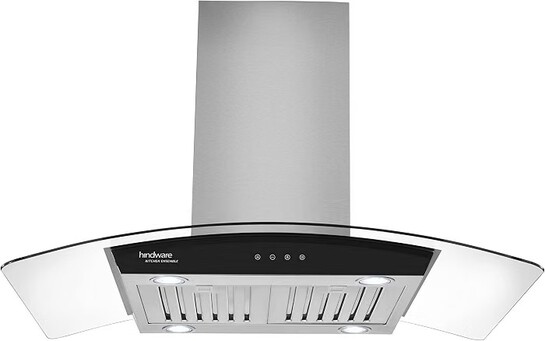 Hindware Smart Appliances | Celia Plus Dx 90 cm 1250 m³/hr Auto Clean Chimney with Push Button feature (Curved Chimney)