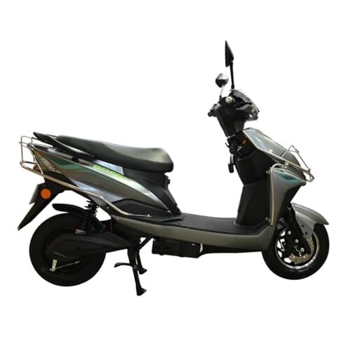 Green Invicta Low Speed Electric Scooter Non RTO 80KM Range Grey with Portable Charger & with Steel Frame