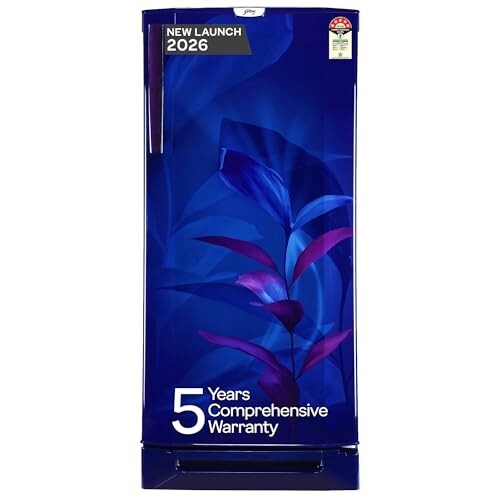 Godrej 185L 5 Star with 5 Years Comprehensive Warranty, 24 Days Farm Freshness, 22L Jumbo Vegetable Tray, Base Drawer Direct Cool Single Door Refrigerator (RD 195EN TDI MN BL, Marine Blue)