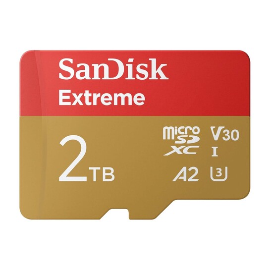 SanDisk Extreme® 2TB microSDXC™ UHS-I, 240MB/s Read, 140MB/s Write Memory Card for 4K Video on Smartphones, Action Cams and Drones