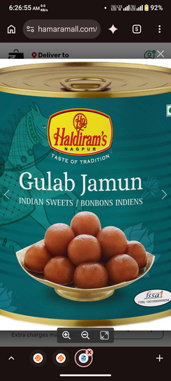 Haldiram's Gulab Jamun Tin Sweets - 1 Kg