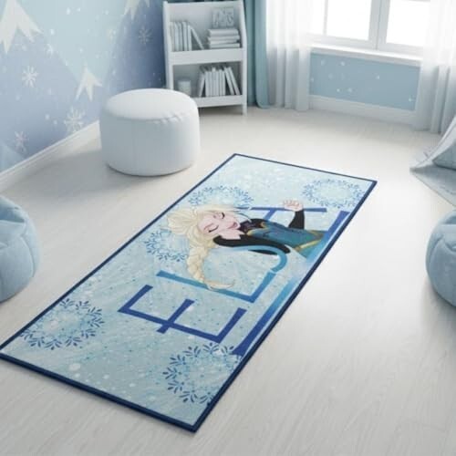 Athom Trendz Kid's Polyester Frozen Runner Carpet (Multi, 2ft x 4.5ft)