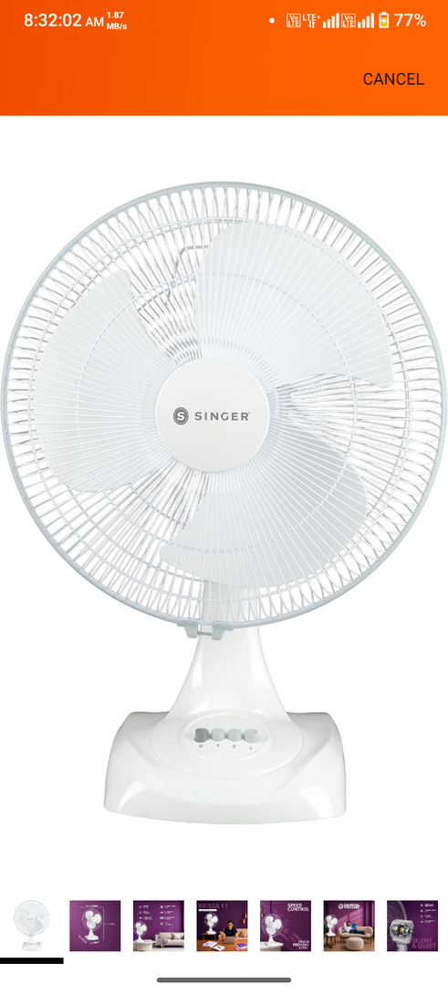 SINGER Brissa 60W High Speed Table Fan @1268 