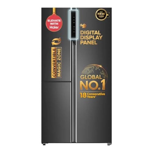 Haier 598L 3-Star 3-Door Convertible Inverter Refrigerator – Graphite Black