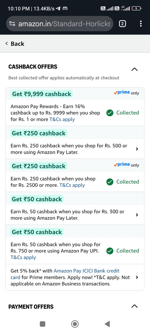 (prime user only) horlicks 500gmx2 container pack at rs 336 only | Desidime