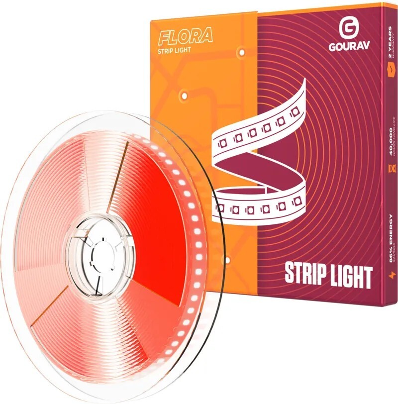GOURAV 600 LEDs 5 m Red Steady Strip Rice Lights (Pack of 1)
