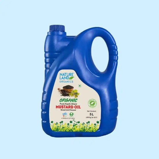 Zepto: Natureland Organics Cold Pressed Mustard Oil (5L)