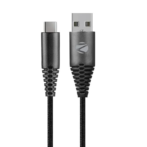 Zebronics Type-C Fast Charging Cable, Upto 480 Mbps, 36W Rapid Charge, 3A Output, Charge & Sync Data Cable, 1 Meter Length, Tangle-Free Durable Design (CU300T)