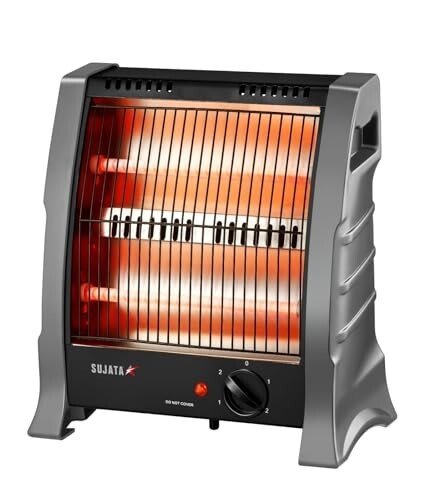 Sujata Room Heater for Bedroom, 2 Years Warranty, Heater for Room in Winter, 2-Rod Quartz Heat, 400W & 800W Selection,