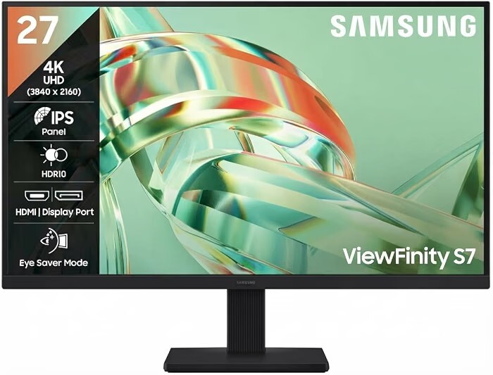 Samsung 27 Inch 4K ViewFinity S7 Monitor | 4K (3840 x 2160) | IPS Panel | 1.07 Billion Colors