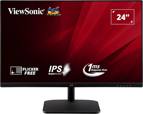 ViewSonic VA2432-H 24-inch (60.96 cm) Full HD1080p IPS Monitor |100 Hz |1ms | AMD Free Sync | Slim | Bezel Less