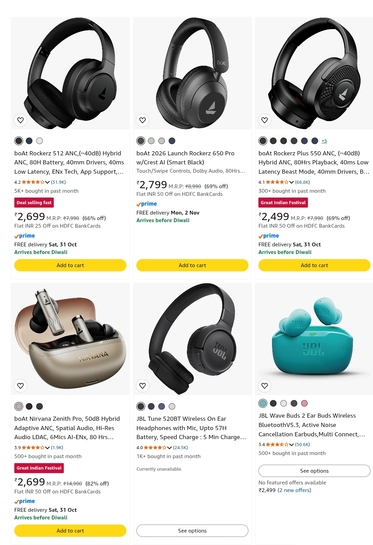 Amazon - Headphones upto 80% off 