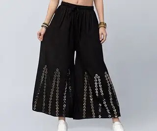 Women's Ethnic Mirror Work Palazzo Pants Starting at ₹399 (Up to 70% Off Deals)   