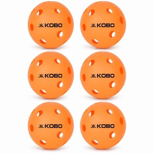 Kobo TPE Indoor Pickleball Balls, 26 Holes, Matches & Practice, Pack of 6