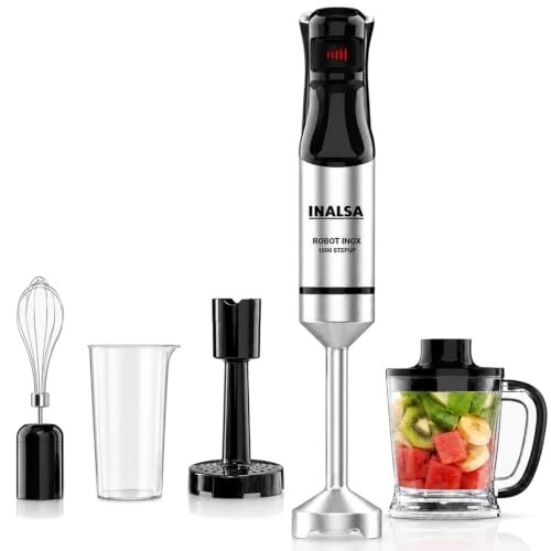 INALSA Hand Blender 1500 W|Silent DC Copper Motor|European Stepless Variable Speed Design